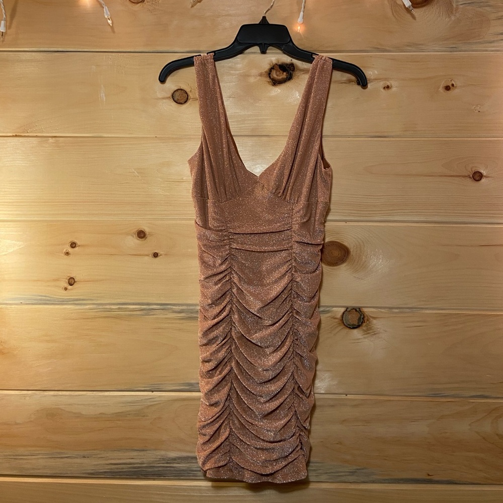 COPY - COPY - V Neck Tight Fitted Sparkly Dress